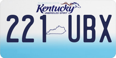 KY license plate 221UBX