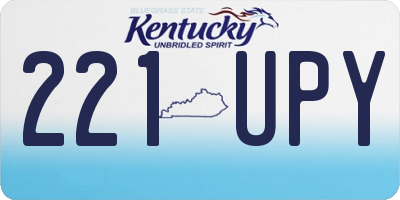 KY license plate 221UPY