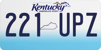 KY license plate 221UPZ
