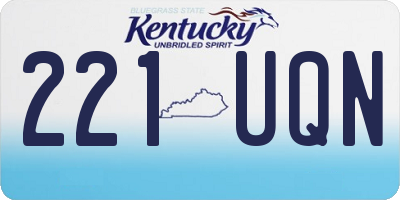 KY license plate 221UQN
