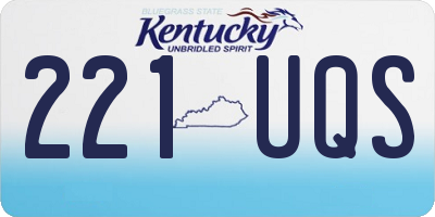 KY license plate 221UQS