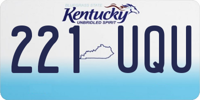 KY license plate 221UQU
