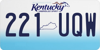 KY license plate 221UQW
