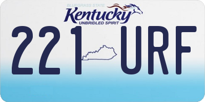 KY license plate 221URF