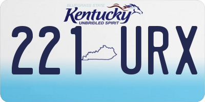 KY license plate 221URX