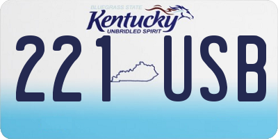 KY license plate 221USB