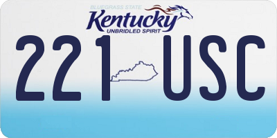KY license plate 221USC