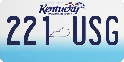 KY license plate 221USG