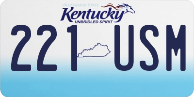 KY license plate 221USM