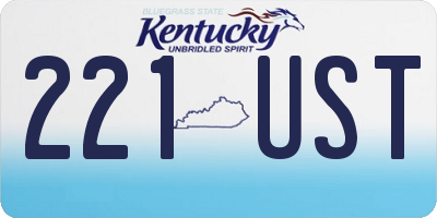 KY license plate 221UST