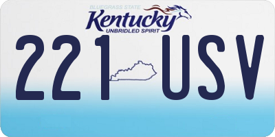 KY license plate 221USV