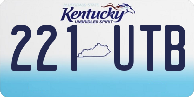 KY license plate 221UTB