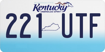 KY license plate 221UTF