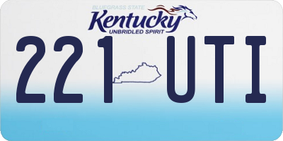 KY license plate 221UTI