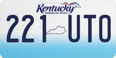 KY license plate 221UTO