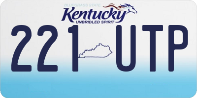 KY license plate 221UTP