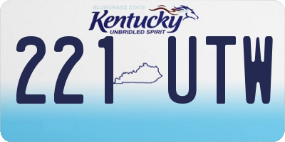 KY license plate 221UTW