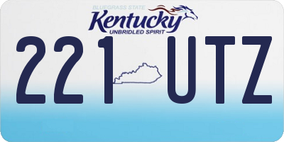 KY license plate 221UTZ