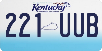 KY license plate 221UUB
