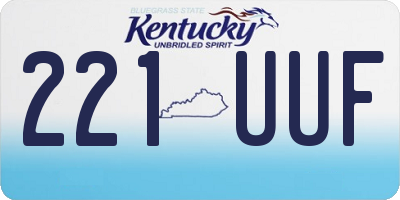 KY license plate 221UUF
