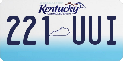 KY license plate 221UUI