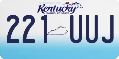 KY license plate 221UUJ