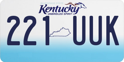 KY license plate 221UUK