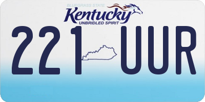 KY license plate 221UUR