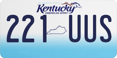 KY license plate 221UUS