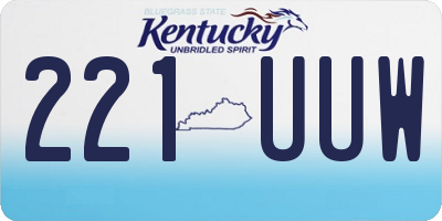KY license plate 221UUW
