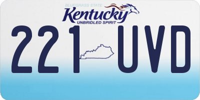 KY license plate 221UVD
