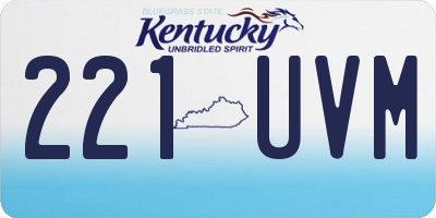 KY license plate 221UVM