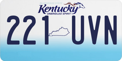 KY license plate 221UVN