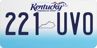 KY license plate 221UVO