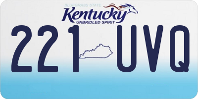 KY license plate 221UVQ