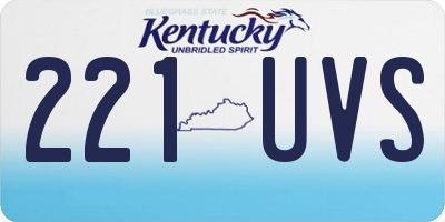 KY license plate 221UVS