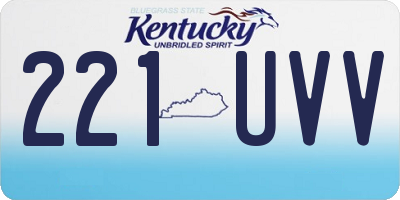 KY license plate 221UVV