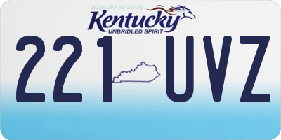 KY license plate 221UVZ