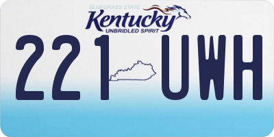 KY license plate 221UWH