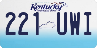 KY license plate 221UWI