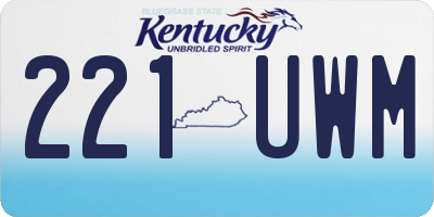 KY license plate 221UWM