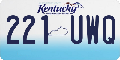KY license plate 221UWQ