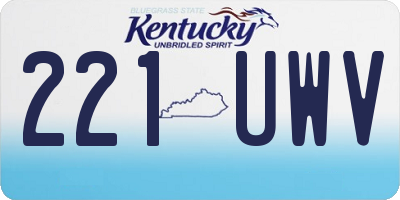 KY license plate 221UWV
