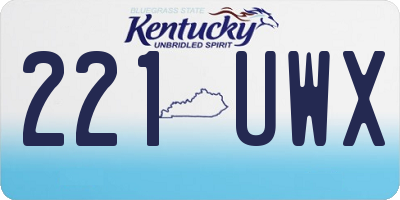 KY license plate 221UWX