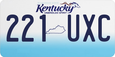 KY license plate 221UXC