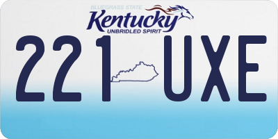KY license plate 221UXE