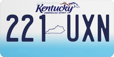 KY license plate 221UXN
