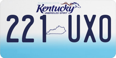 KY license plate 221UXO