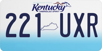 KY license plate 221UXR