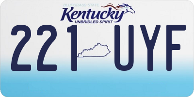 KY license plate 221UYF